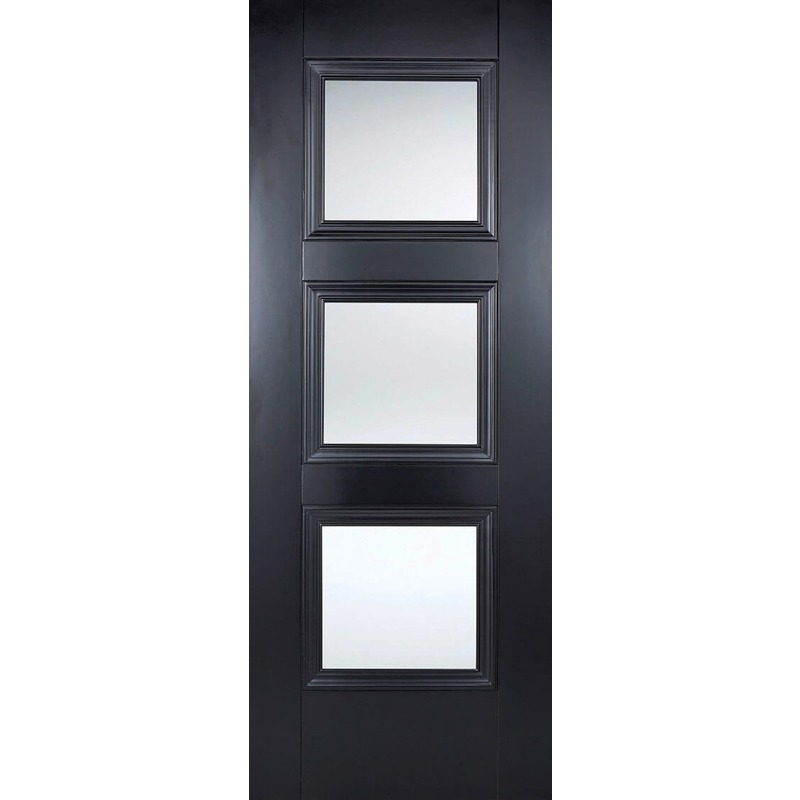 Internal Primed Black Amsterdam Glazed Door